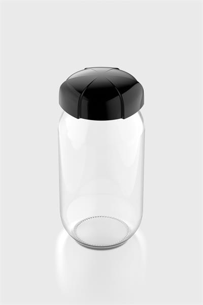 Renga Rhea 1000 ml Siyah Kapaklı Cam Kavanoz 131012