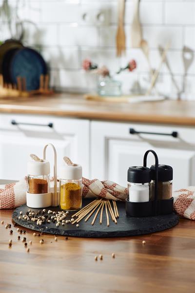 Renga Rita 67 ml 2li Cam Tuzluk ve Biberlik Seti 121015 Siyah