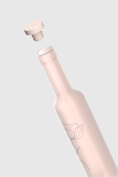 Renga Rosie 250 ml Sablaj Desenli Hena Tıpalı Cam Yağlık 152094 Bej