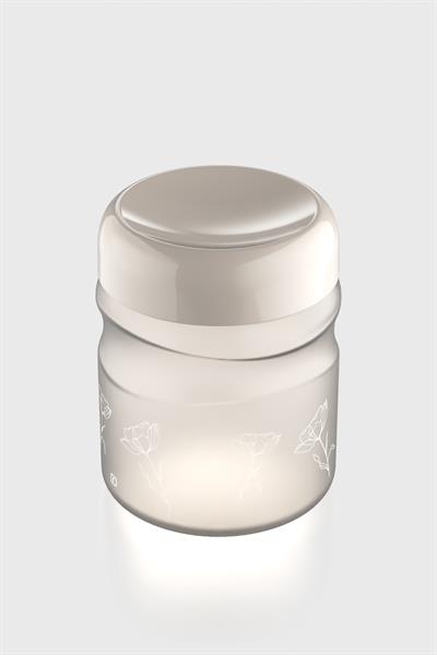 Renga Rosie 900 ml Sablaj Desenli Mono Cam Kavanoz 132082 Bej