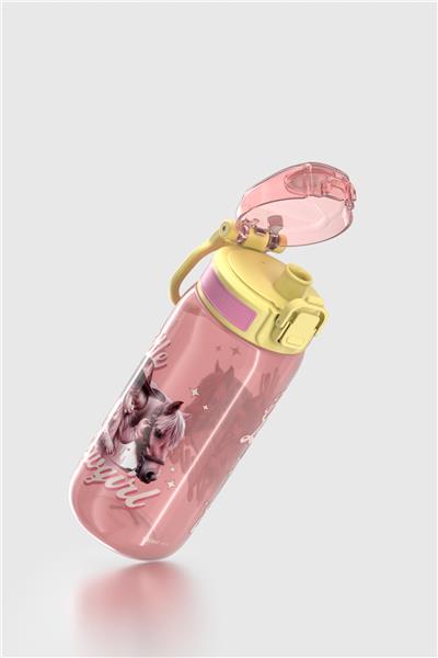 Renga Rybo-X Desenli 530 ml Çocuk Matara 912164 Pembe