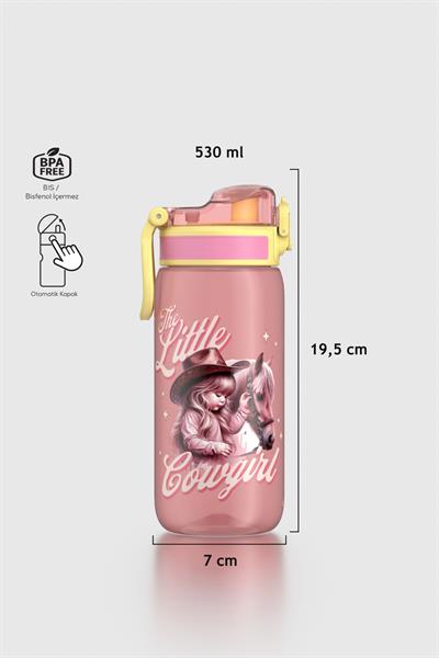 Renga Rybo-X Desenli 530 ml Çocuk Matara 912164 Pembe