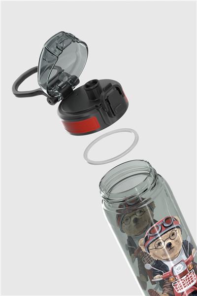 Renga Rybo-X Desenli 630 ml Tritan Çocuk Matara 912163 Siyah