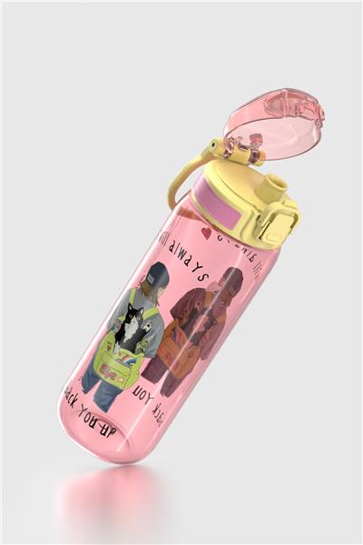 Renga Rybo-X Desenli 630 ml Tritan Çocuk Matara 912163 Pembe