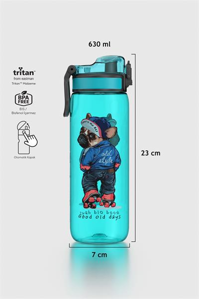Renga Rybo-X Desenli 630 ml Tritan Çocuk Matara 912163 Mavi