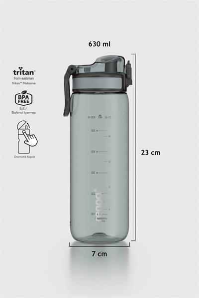 Renga Rybo-X Ölçek Desenli 630 ml Tritan Matara 912161 Siyah