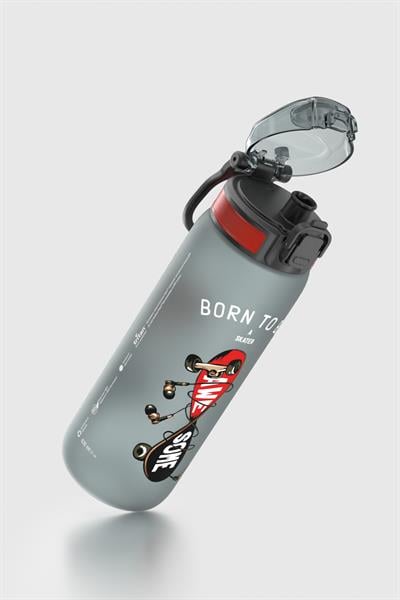 Renga Rybo-X Soft Touch Desenli 630 ml Tritan Çocuk Matara 912162 Siyah