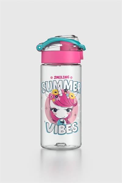 Renga Saga Desenli 500 ml Tritan Çocuk Matara 912014 Pembe-Turkuaz
