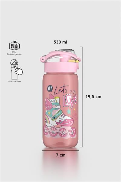 Renga Saga Desenli 530 ml Çocuk Matara 912174 Pembe-Sarı