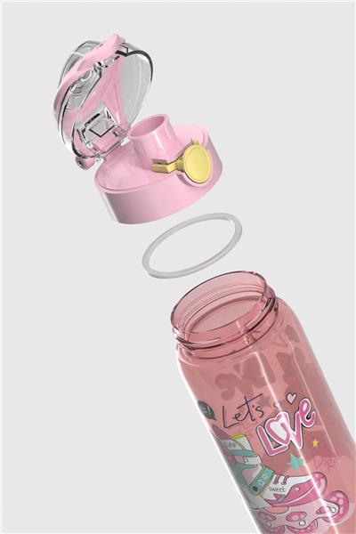 Renga Saga Desenli 530 ml Çocuk Matara 912174 Pembe-Sarı