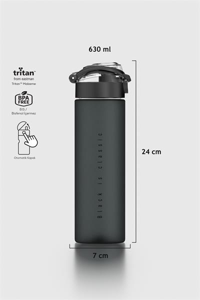 Renga Saga Desenli 630 ml Mat Tritan Matara 912114 Siyah