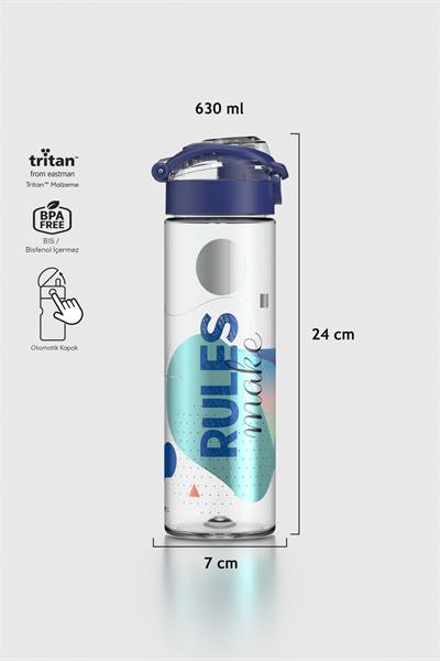 Renga Saga Desenli 630 ml Tritan Matara 912057 Mavi