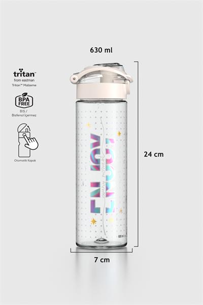 Renga Saga Desenli 630 ml Tritan Matara 912057 Bej