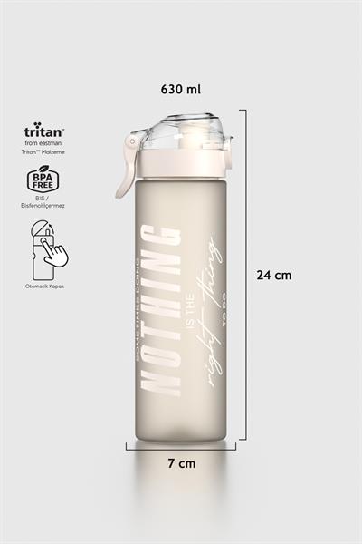 Renga Saga Loop Yazı Desenli 630 ml Mat Tritan Matara 912137 Bej