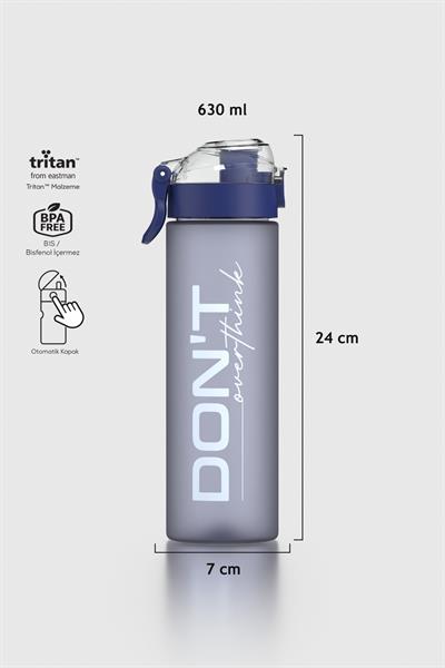 Renga Saga Loop Yazı Desenli 630 ml Mat Tritan Matara 912137 Mavi