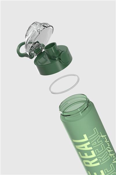 Renga Saga Loop Yazı Desenli 630 ml Mat Tritan Matara 912137 Yeşil
