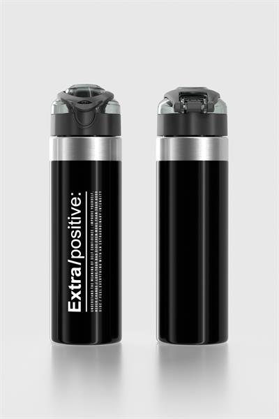 Renga Saga Metal Aksesuarlı 630 ml Tritan Matara 912092 Positive Siyah