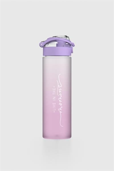 Renga Saga Moment Yazı Desenli 630 ml Mat Tritan Matara 912120 Mor