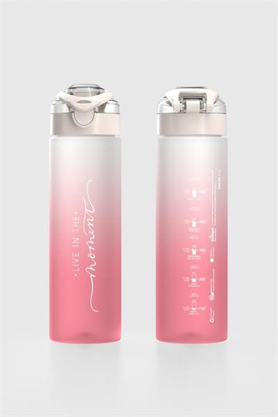 Renga Saga Moment Yazı Desenli 630 ml Mat Tritan Matara 912120 Pudra