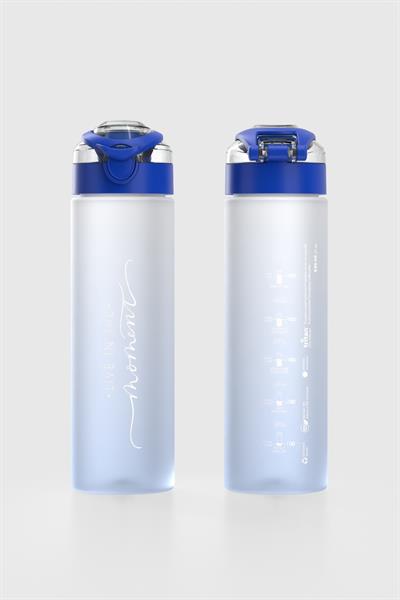 Renga Saga Moment Yazı Desenli 630 ml Mat Tritan Matara 912120 Mavi