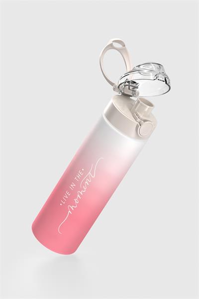 Renga Saga Moment Yazı Desenli 630 ml Mat Tritan Matara 912120 Pudra