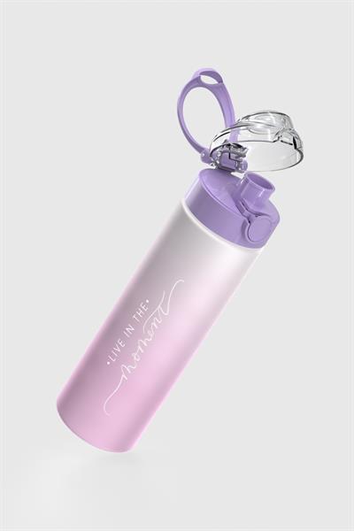 Renga Saga Moment Yazı Desenli 630 ml Mat Tritan Matara 912120 Mor