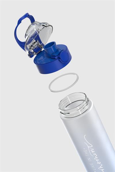 Renga Saga Moment Yazı Desenli 630 ml Mat Tritan Matara 912120 Mavi