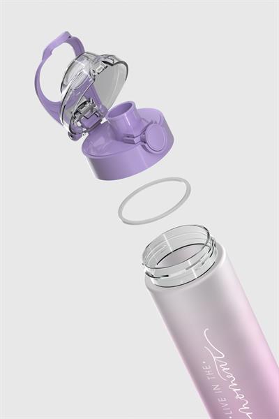 Renga Saga Moment Yazı Desenli 630 ml Mat Tritan Matara 912120 Mor