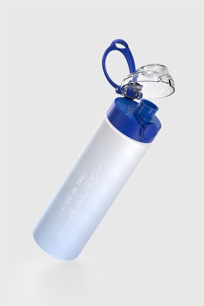 Renga Saga Moment Yazı Desenli 630 ml Mat Tritan Matara 912120 Mavi