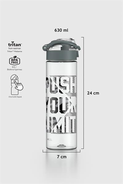 Renga Saga Push Your Limit Desen 630 ml Tritan Matara 912065 Füme