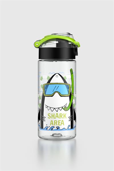 Renga Saga Shark Desenli 500 ml Tritan Çocuk Matara 912014 Siyah-Yeşil