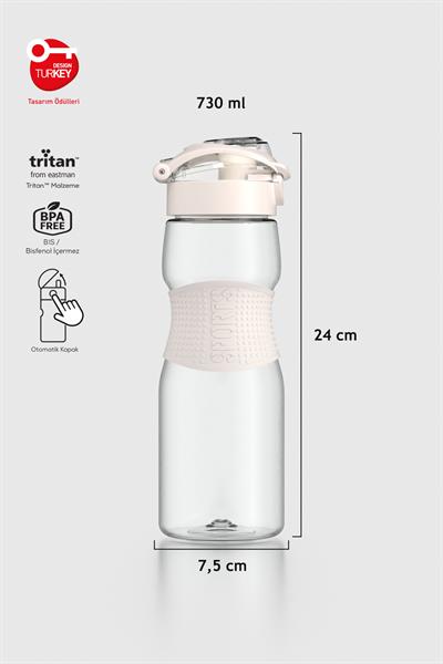 Renga Saga Silikon Detaylı 730 ml Tritan Matara 911033 Bej