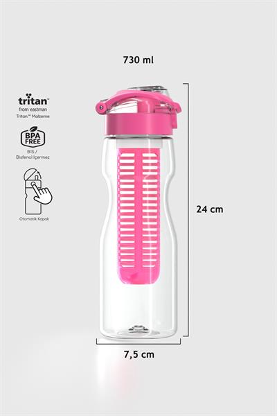 Renga Saga Süzgeçli 730 ml Tritan Detoks Matara 911006 Fuşya