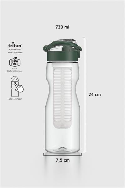 Renga Saga Süzgeçli 730 ml Tritan Detoks Matara 911006 Yeşil