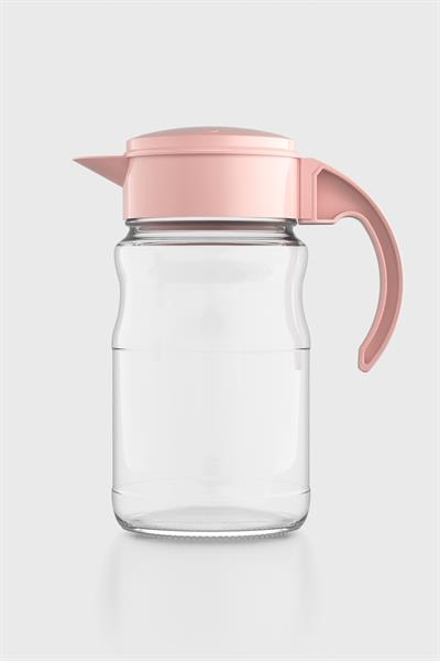 Renga Spiro 1700 ml Pastel Pembe Kapaklı Cam Sürahi 111031