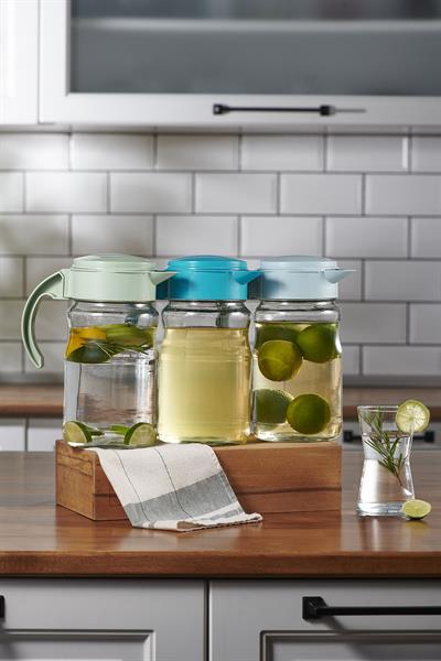 Renga Spiro 1700 ml Pastel Yeşil Kapaklı Cam Sürahi 111031