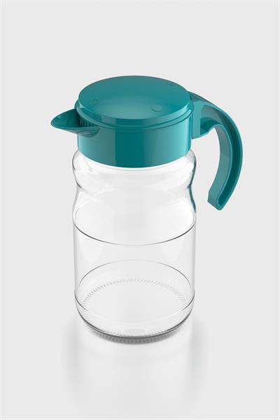 Renga Spiro 1700 ml Turkuaz Kapaklı Cam Sürahi 111031