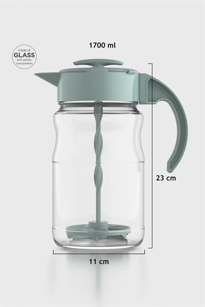 Renga Spiro 1700 ml Yeşil Kapaklı Cam Karıştırma Sürahisi 111030
