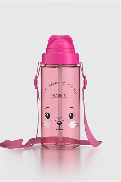Renga Taffy Desenli 500 ml Askılı Pipetli Tritan Çocuk Matara 912080 Pembe