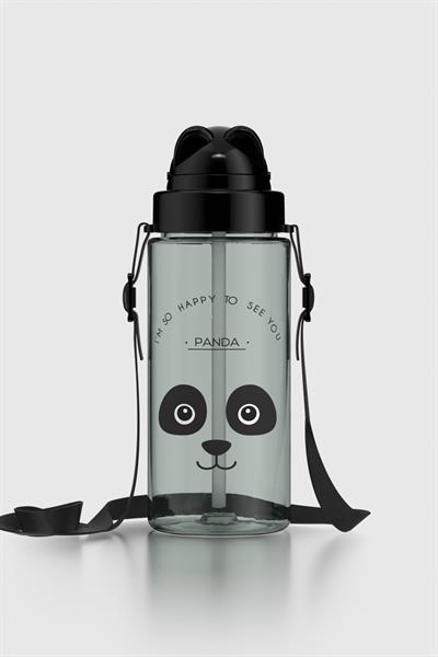 Renga Taffy Desenli 500 ml Askılı Pipetli Tritan Çocuk Matara 912080 Siyah