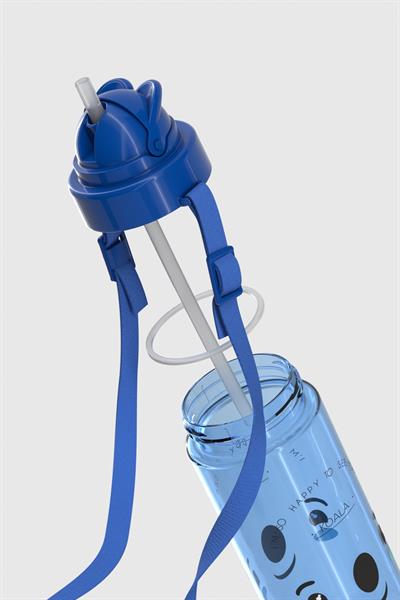 Renga Taffy Desenli 500 ml Askılı Pipetli Tritan Çocuk Matara 912080 Mavi