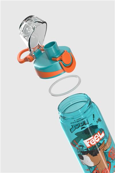 Renga Trego Desenli 630 ml Tritan Çocuk Matara 912171 Turkuaz