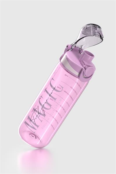 Renga Trego Yazı Desenli 630 ml Tritan Matara 912155 Mor