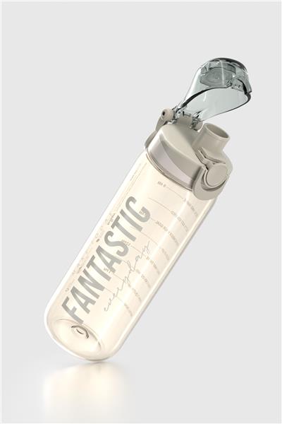 Renga Trego Yazı Desenli 630 ml Tritan Matara 912155 Bej