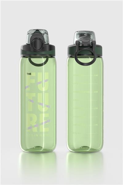Renga Trego Yazı Desenli 630 ml Tritan Matara 912155 Yeşil