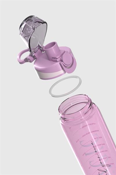 Renga Trego Yazı Desenli 630 ml Tritan Matara 912155 Mor