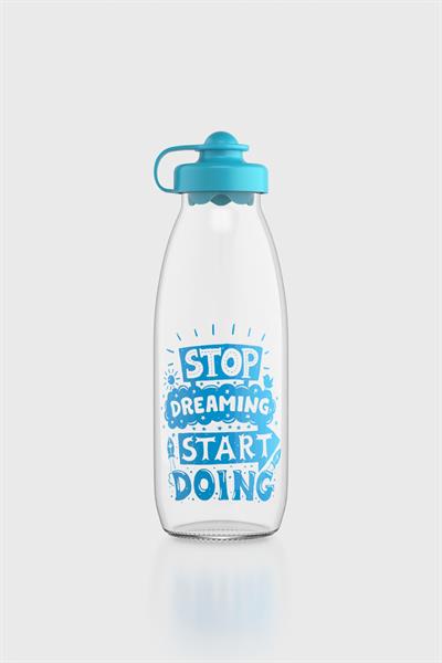 Renga Ufo Stop Dreaming Desen 500 ml Cam Şişe 182031 Turkuaz