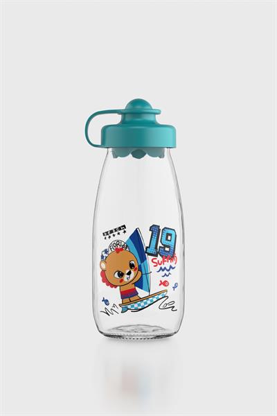 Renga Ufo Kids Surfing Desen 250 ml Cam Şişe 182030 Sky Turkuaz