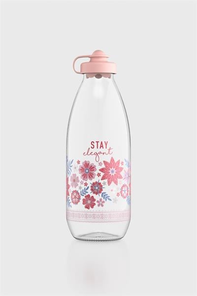 Renga Ufo Yazı Desenli 1000 ml Cam Şişe 182052 Pudra