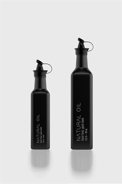 Renga Urla Natural Oil Yazılı 250 ml ve 500 ml 2li Cam Yağlık Seti 152072 Mat Siyah